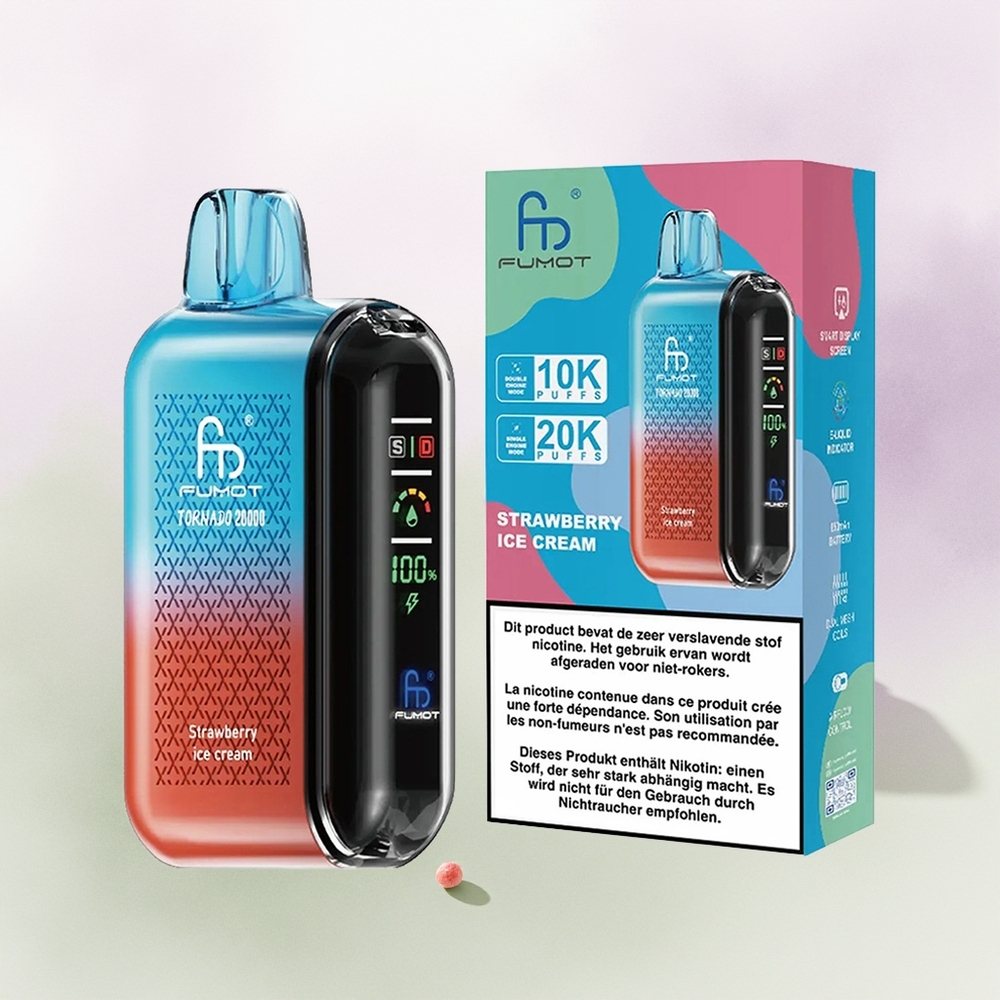 Fumot Tornado 20000 Helado de Fresa con Dual Mesh y 2% Nicotina