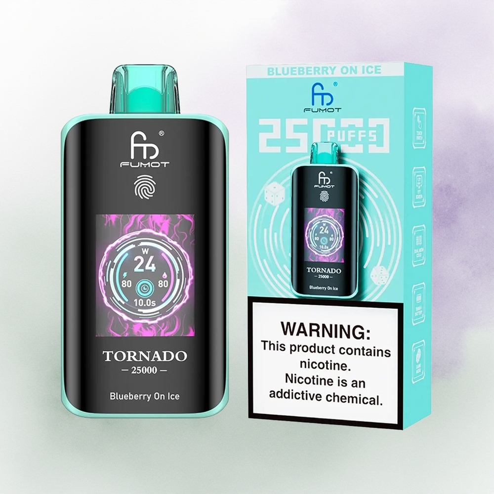 Fumot Tornado 25000 Arándano en Hielo con Pantalla HD y Batería Recargable