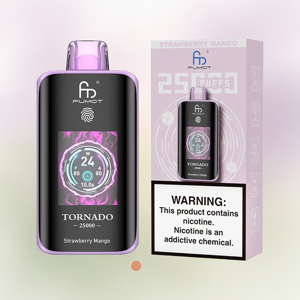 Fumot Tornado 25000 Fresa Mango Pantalla HD Batería Recargable