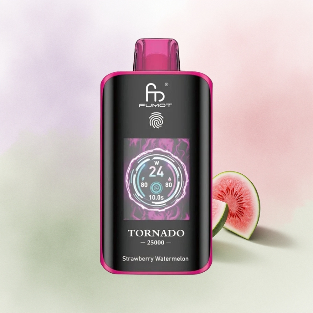 Fumot Tornado 25000 Fresa Sandía Pantalla HD Batería Recargable