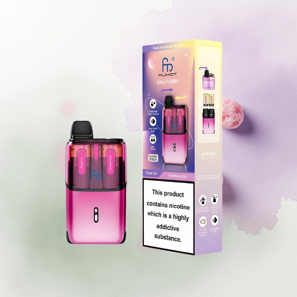Fumot Ultra T32000 Helado de Uva - Helado de Fresa con Carga Rápida y 24ml