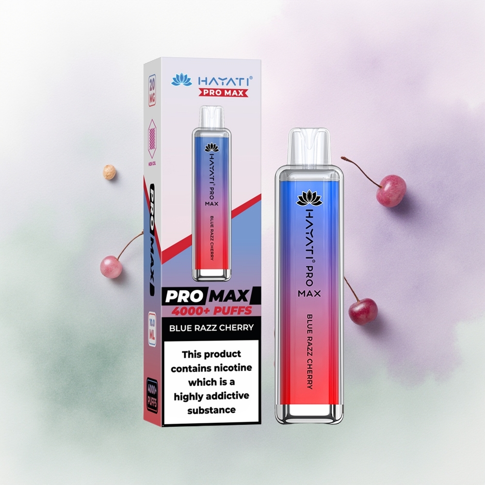 Hayati Pro Max 4000 Cereza Azul Ácido Dual 2ml Recargable