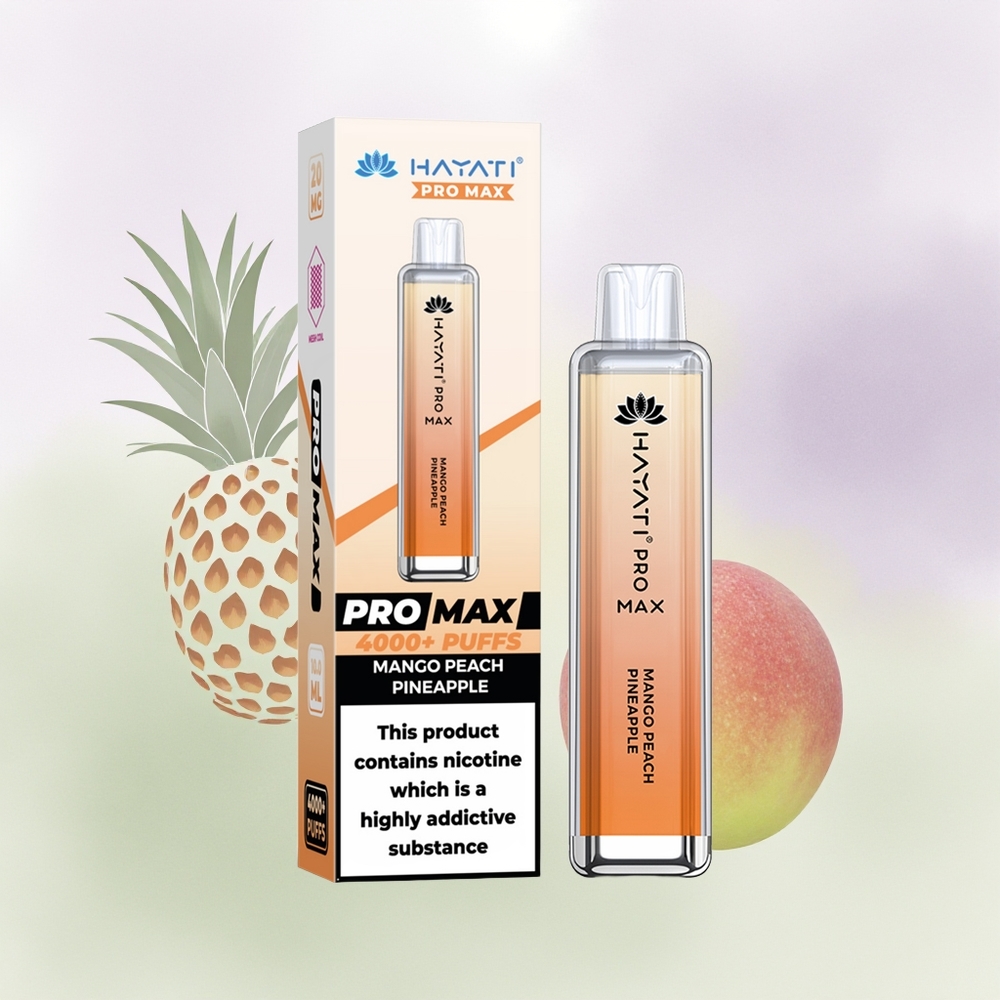 Hayati Pro Max 4000 Mango Melocotón Piña Doble Bobina Recargable