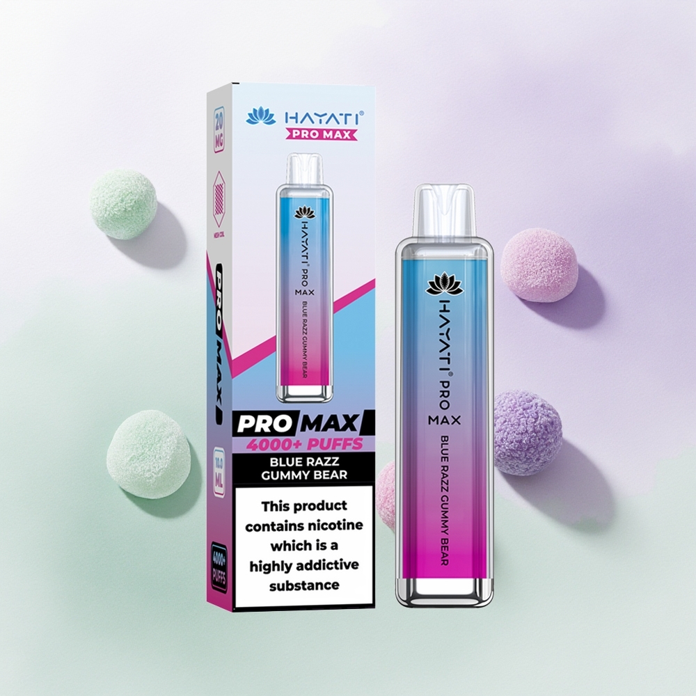 Hayati Pro Max 4000 Osito de Goma Azul Frambuesa 5% Recargable
