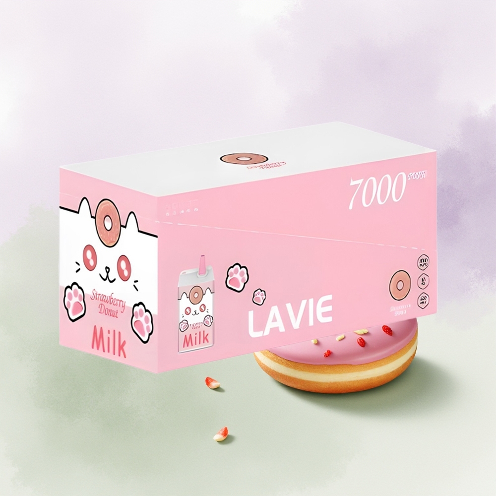 Lavie Milk 7000 Rosquilla de Fresa Tipo C Recargable 16ML
